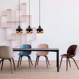 3 Suspensions noires et cuivrées d'intérieur