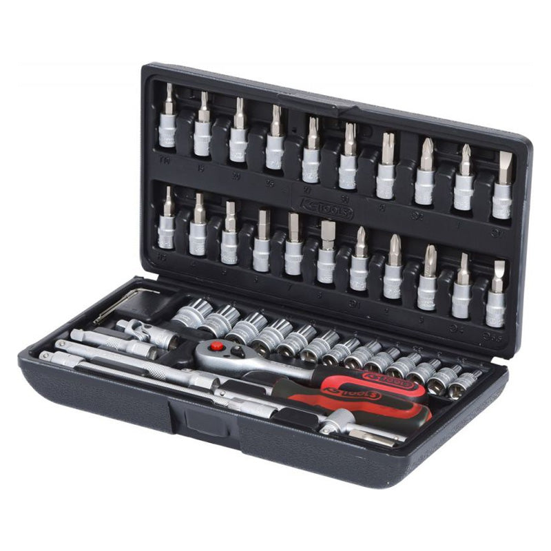 Coffret de douilles F6 1/4'' - CHROMEmat - 46 pcs  - KS TOOLS - 911.0646