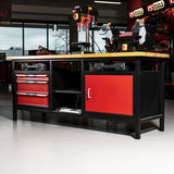 Etabli professionnel d'atelier 1 porte et 3 tiroirs, L.2m  - KS TOOLS - 865.0210