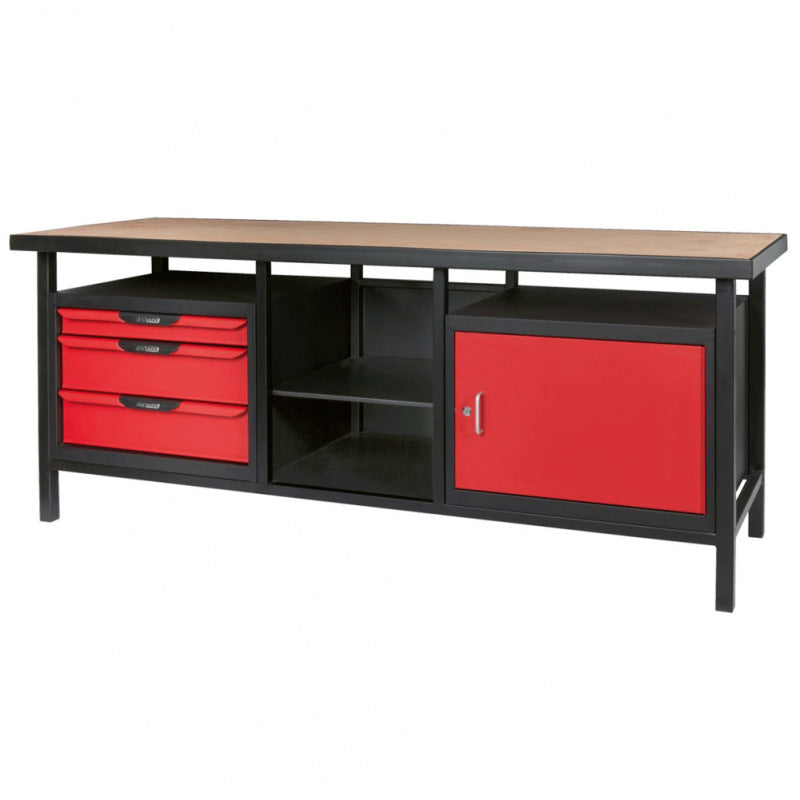 Etabli professionnel d'atelier 1 porte et 3 tiroirs, L.2m  - KS TOOLS - 865.0210