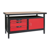 Etabli professionnel d'atelier 1 porte et 3 tiroirs, L. 1,5m  - KS TOOLS - 865.0140