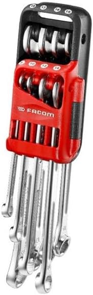 Jeu de 8 clés FACOM mixtes longues OGV GRIP 441 (8 à 19 mm) sur étui JP 441.JP8GRPPB