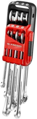 Jeu de 8 clés FACOM mixtes longues OGV GRIP 441 (8 à 19 mm) sur étui JP 441.JP8GRPPB