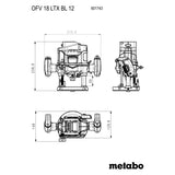 Défonceuse pince METABO 6/8/12mm OFV 18 LTX BL 12 - Pick+Mix (machine nue) + metaBOX