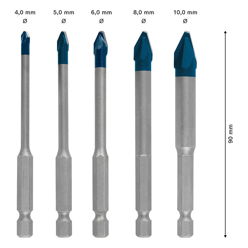 5 Forets Hard Ceramic BOSCH 2608900597 HEX-9 EXPERT 4/5/6/8/10mm