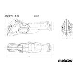 Scie sabre METABO 32mm 18V SSEP 18 LT BL - Pick+Mix (machine nue) coffret metaBOX