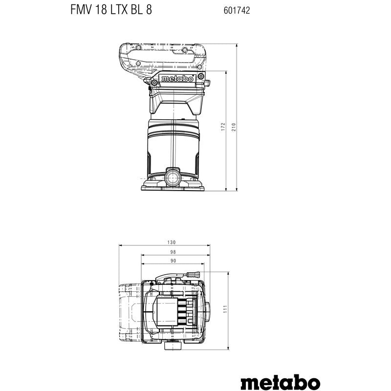 Affleureuse 6/8mm FMV 18 LTX BL 8 - Pick+Mix METABO + metaBOX