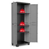 Armoire de Rangement Verrouillable KETER STILO - 68 x 39 x 173 cm - Gris/Noir