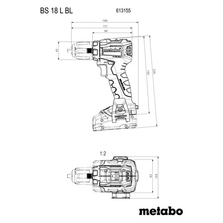 Perceuse visseuse Brushless BS 18 L BL - Pick+Mix (sans batterie ni chargeur), coffret metaBOX
