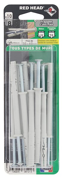 FC890BL10 - Blister de 10 chevilles Frapex