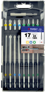 Tivoly   17 pièces -16 embouts extra longs L120mm bagués + 1 porte-embout