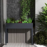 Jardinière haute Nevada - 100 x 30 x 80 cm - gris