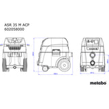 Aspirateur poussière et béton filaire METABO ASR 35 M ACP  Classe M 1400W