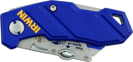Couteau /cutter Pliant Plastique avec Lame bi-métal, Bleu/Argent - IRWIN - 10507695
