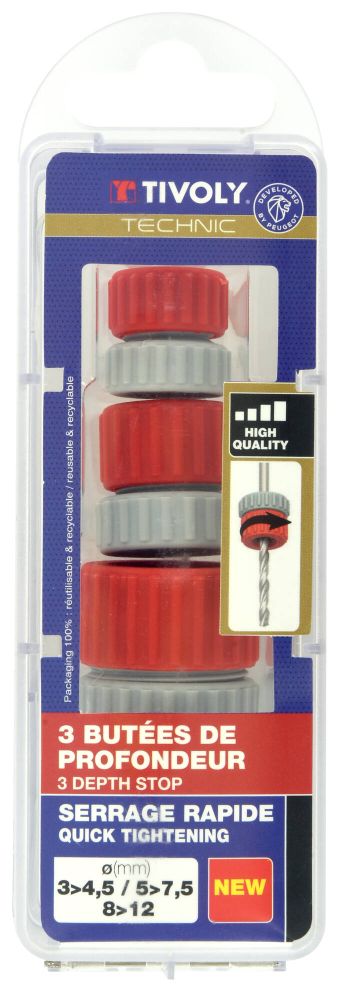 Tivoly   LOT DE 3 BUTEES DE PROFONDEUR TECH  PR FORET 3-5/5-8/8-12MM