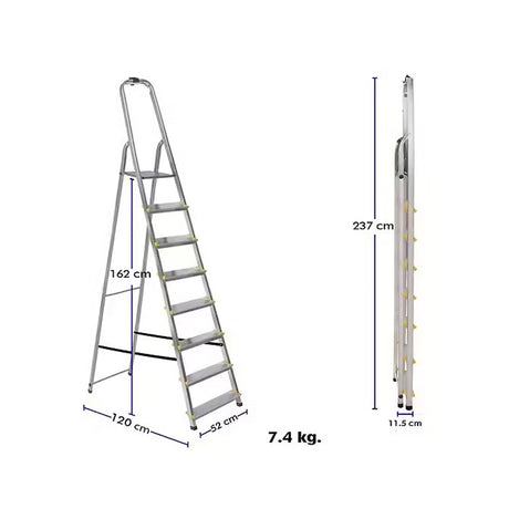 Escabeau simple en aluminium 8 marches - DRABEST - ESCA362