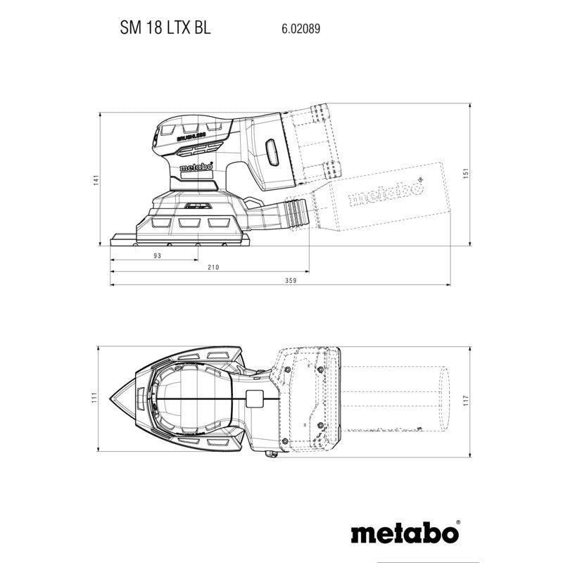 Ponceuse multifonction SM 18 LTX BL Metabo 602089840 (machine nue) metaBOX