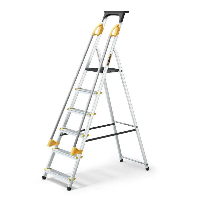 Escabeau aluminium avec rampes 6 marches - hauteur 319cm DRABEST - ESCA319