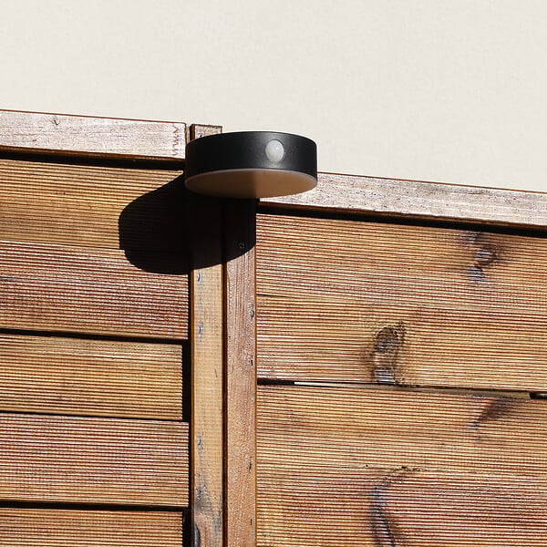Applique solaire Sun Light ronde avec détecteur de présence - Noir