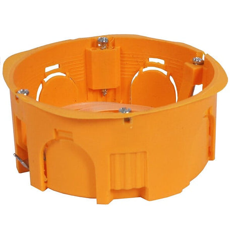 Boitier encastrement mur creux 1 poste orange diamètre 85mm