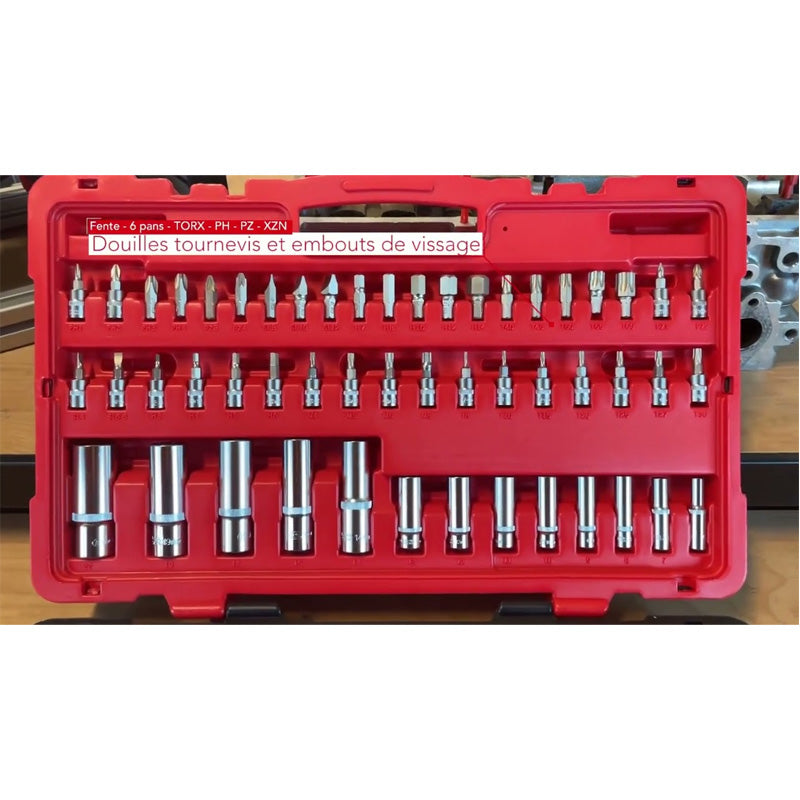 Coffret de douilles et accessoires ULTIMATE 1/4'' - 1/2'', 111 pièces KS TOOLS - 922.0711