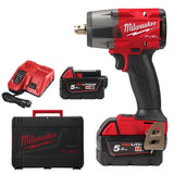 Boulonneuse à choc MILWAUKEE M18 Fuel 881Nm avec 2 Batteries 5Ah  1 Chargeur et HD Box