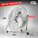 Ventilateur - Brasseur d'air 45cm - COOL CLIMA - CCVSM90W-450