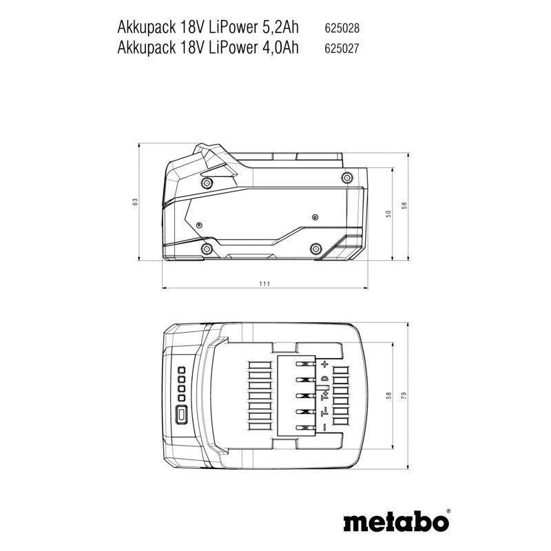 Batterie Li-Power 18 V 4,0 Ah METABO 625027000