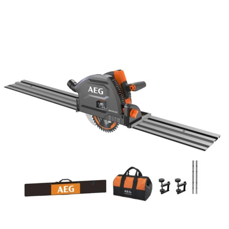 Scie plongeante AEG BKS18PBL-0 165mm 18V BRUSHLESS avec rail de guidage de 152cm (vendu sans batterie)