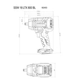 Boulonneuse à chocs METABO 18V 1/2" 800 Nm SSW 18 LTX 800 BL - 602403840 - avec coffret metabox