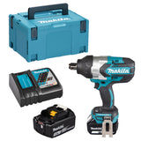 Boulonneuse à chocs LXT® MAKITA DTW1001RTJ avec 2 batteries 5,0 Ah, chargeur DC18RC et Makpac 3