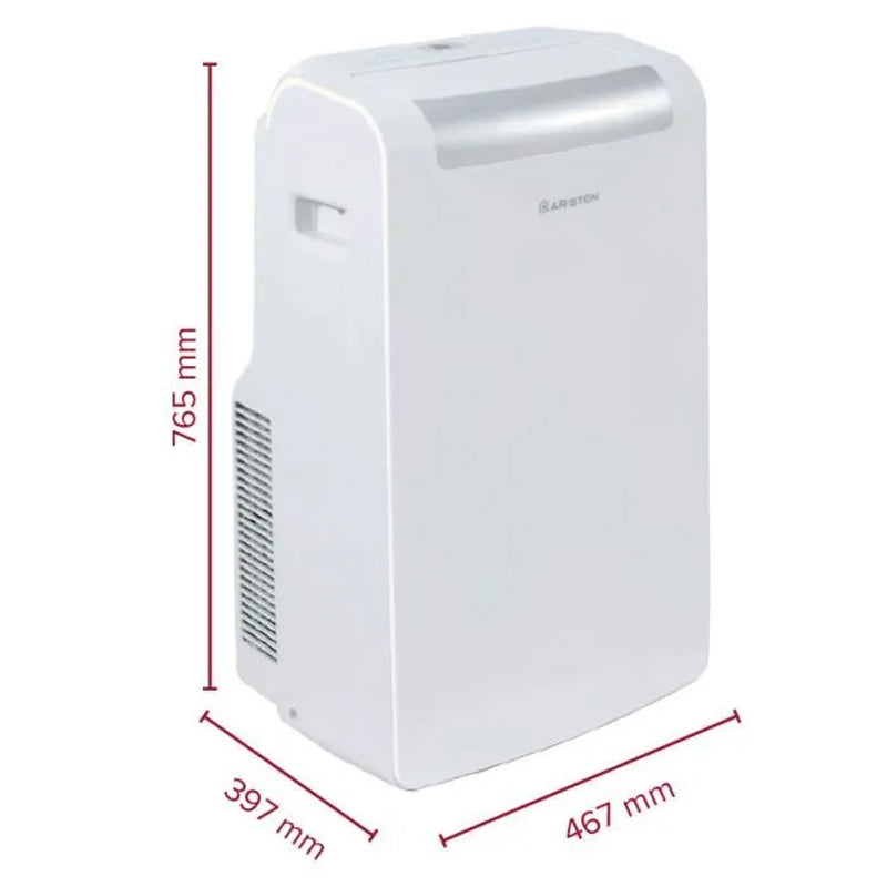 Climatiseur mobile 4 en 1 - ARISTON - Mobis 10 Pro - 10000 BTU/2,9kW - Refroidissement Déshumidificateur Ventilateur Mode nuit - Classe A+