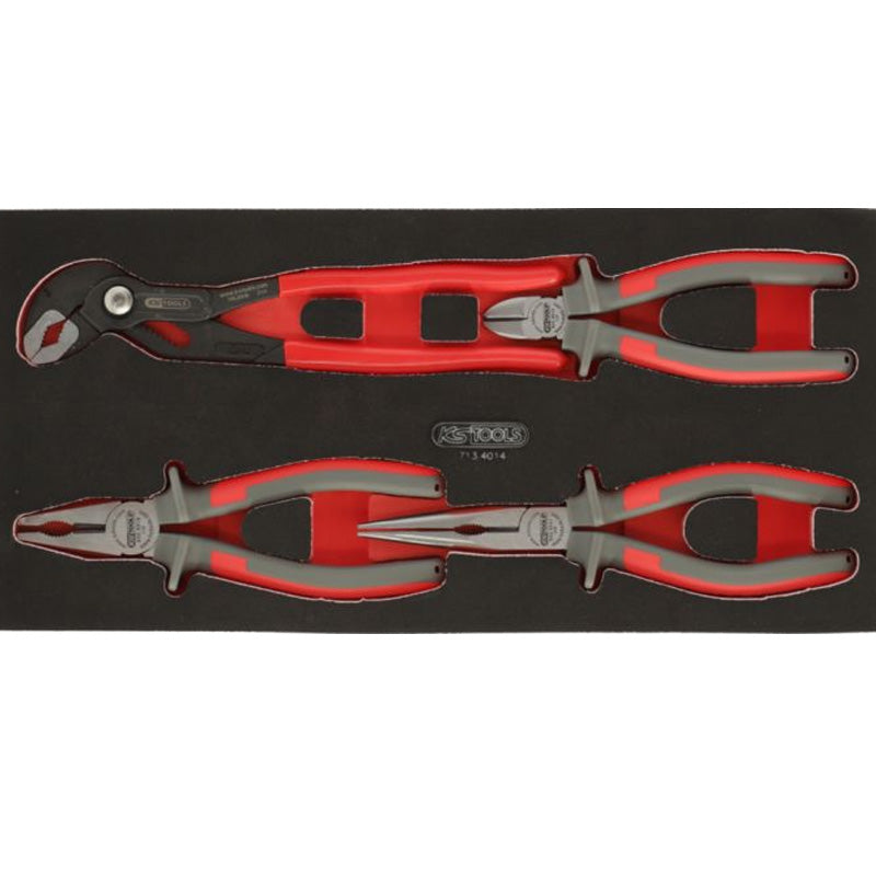 Composition d'outils 3 tiroirs pour servante, 158 pièces  - KS TOOLS - 714.0158