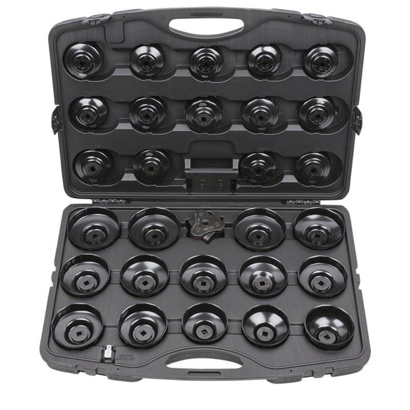 Coffret de cloches pour filtre à huile 3/8'' + 1/2'', 30 pcs  - KS TOOLS - 150.9350
