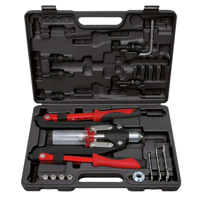 Coffret de pince à rivets et écrous aveugles (insert) - 2 bras pliants  - KS TOOLS - 150.9630