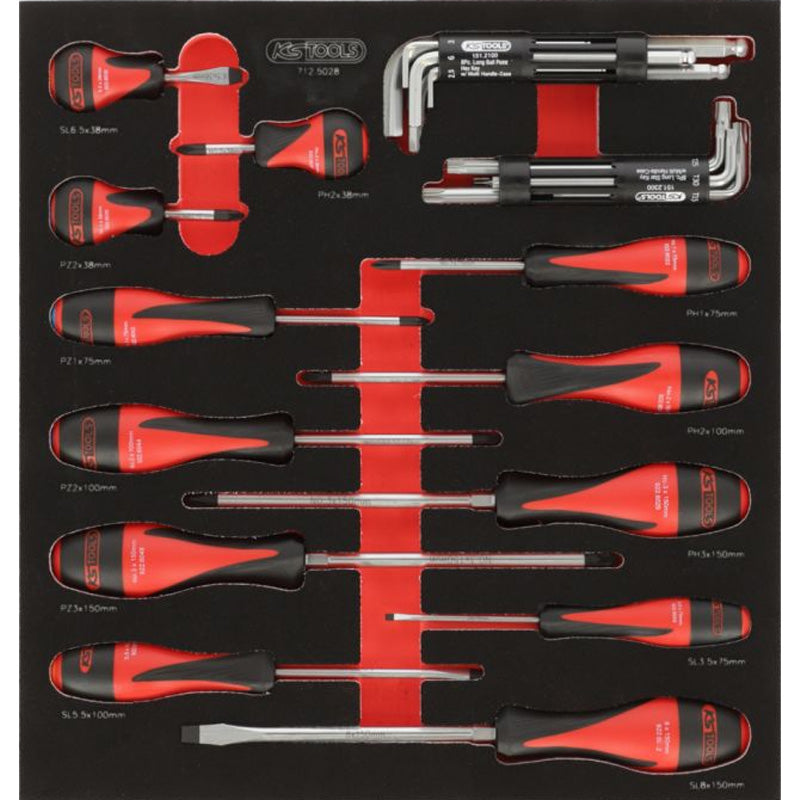 Composition d'outils 6 tiroirs pour servante, 455 pièces  - KS TOOLS - 714.0452