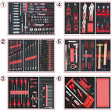 Composition d'outils 6 tiroirs pour servante, 455 pièces  - KS TOOLS - 714.0452