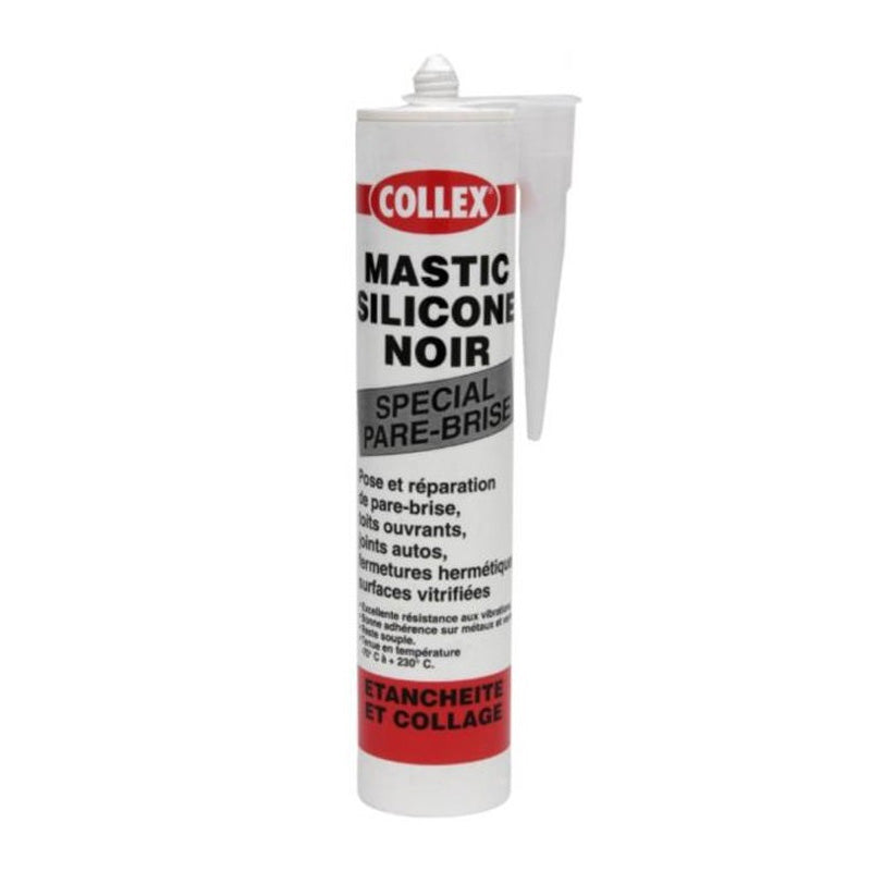Collex Mastic GEB silicone noir spécial pare brise, toits ouvrants, joints autos 310ml