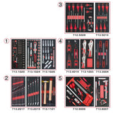 Composition d'outils 5 tiroirs pour servante, 187 pièces  - KS TOOLS - 714.0187