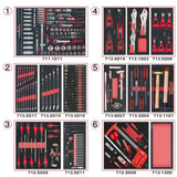 Composition d'outils 6 tiroirs pour servante, 455 pièces  - KS TOOLS - 714.0452