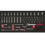 Composition d'outils 3 tiroirs pour servante, 158 pièces  - KS TOOLS - 714.0158