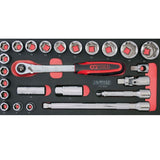 Composition d'outils 3 tiroirs pour servante, 158 pièces  - KS TOOLS - 714.0158
