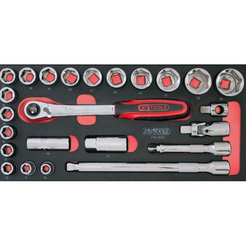 Composition d'outils 5 tiroirs pour servante, 187 pièces  - KS TOOLS - 714.0187