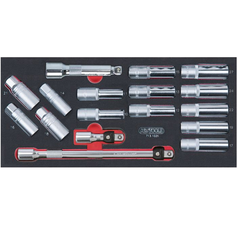 Composition d'outils 3 tiroirs pour servante, 158 pièces  - KS TOOLS - 714.0158