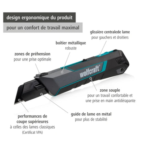Cutter DUAL, lame sécable 25 mm D + G - WOLFCRAFT - 4291000