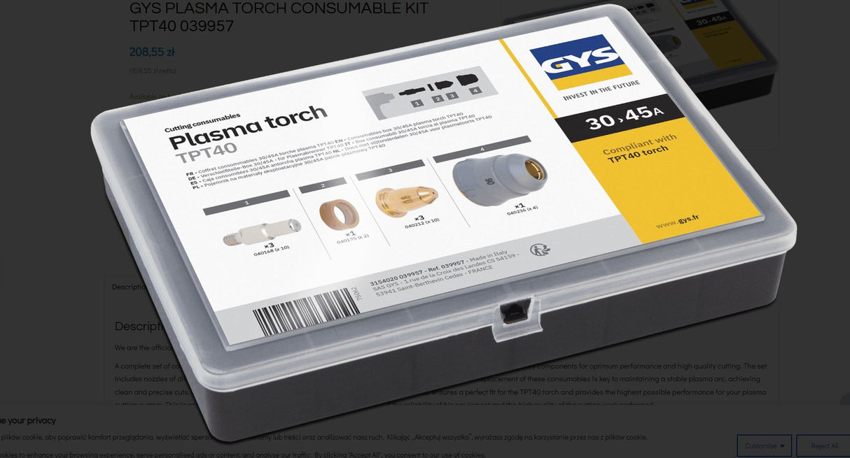 Coffret consommable plasma GYS 039957