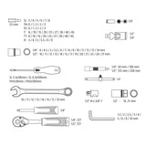 Coffret ensemble d'outils 100 pièces 1/2", 1/4" NEO TOOLS - 10-206