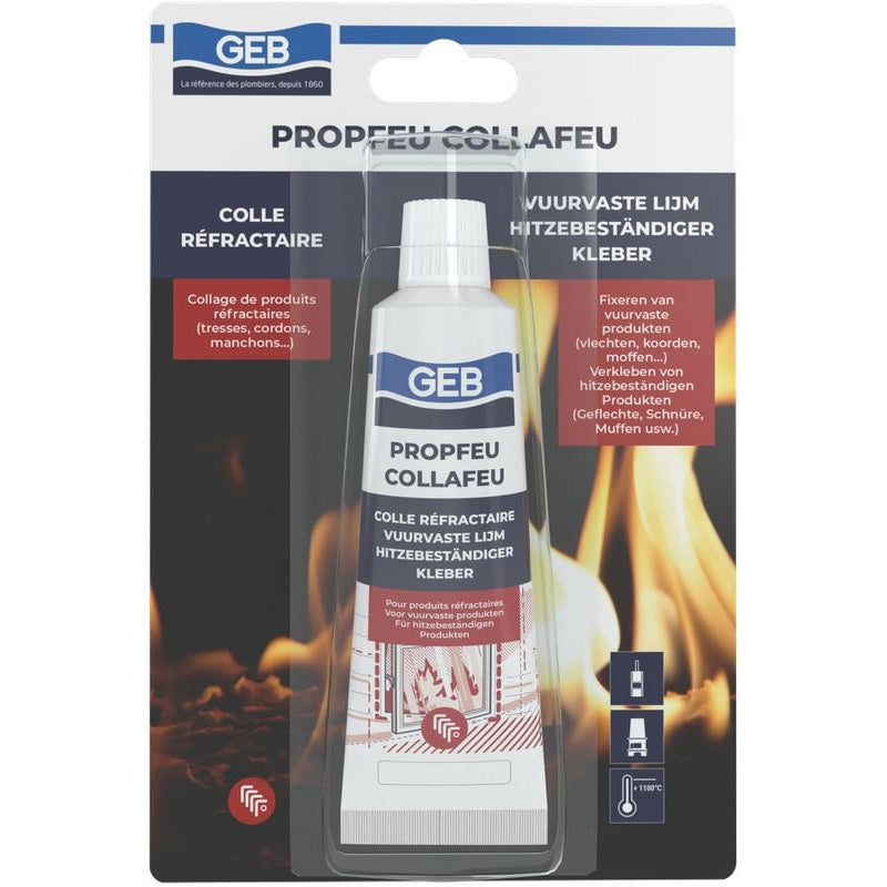 Colle réfractaire GEB COLLAFEU 50ml résistante jusqu’à 1100°C