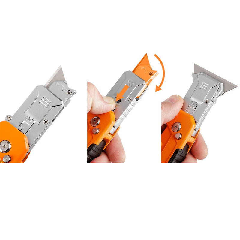 Couteau à lame trapézoïdale avec grattoir - NEO TOOLS - 63-708