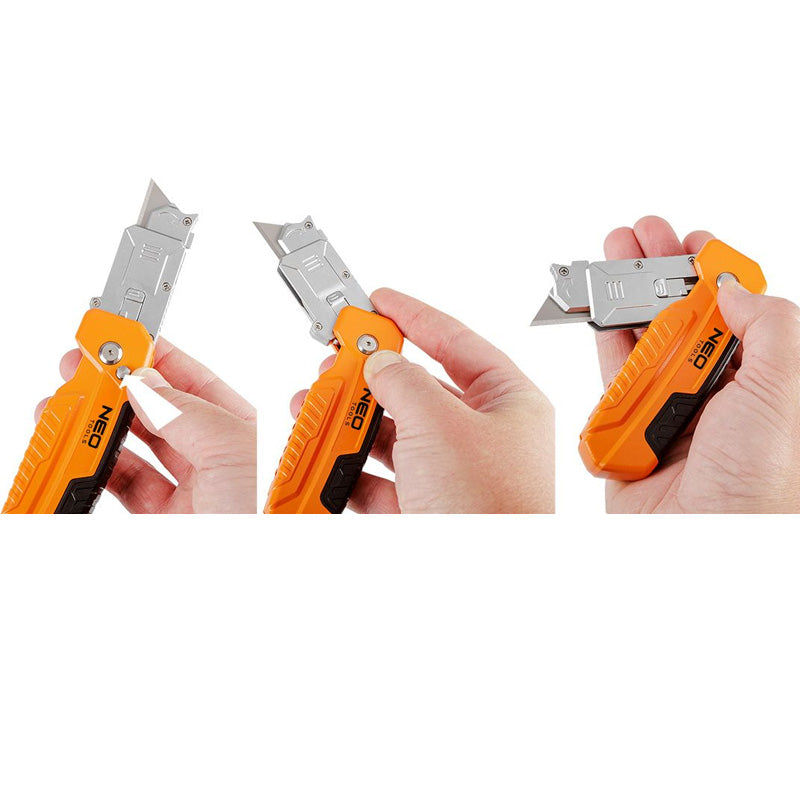 Couteau à lame trapézoïdale avec grattoir - NEO TOOLS - 63-708